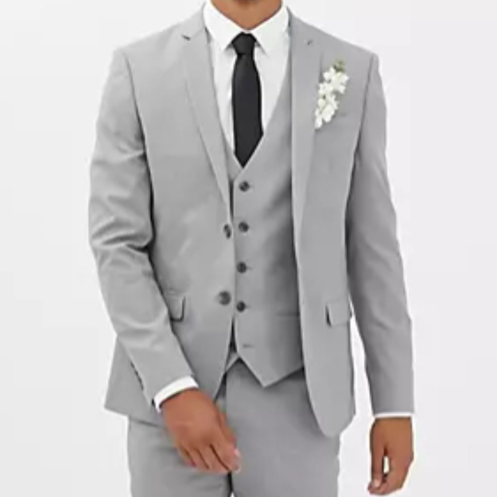River Island Skinny Wedding Gray Suit Jacket/Blazer